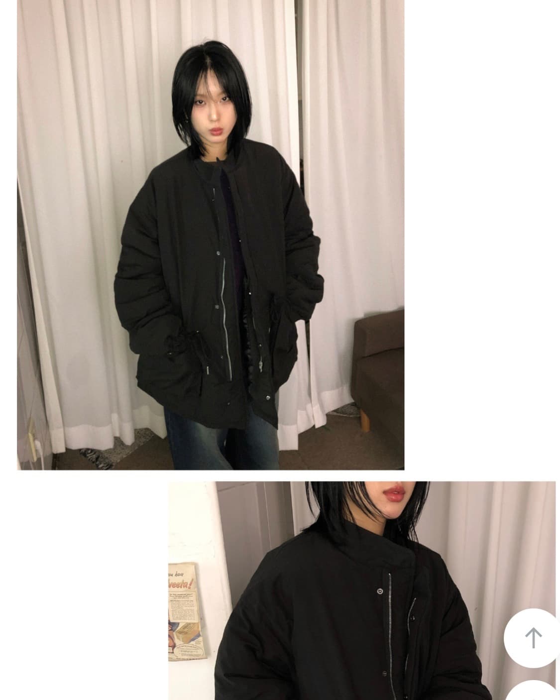 루프온 윈터 하프 필드 자켓 (black) 상품이미지1