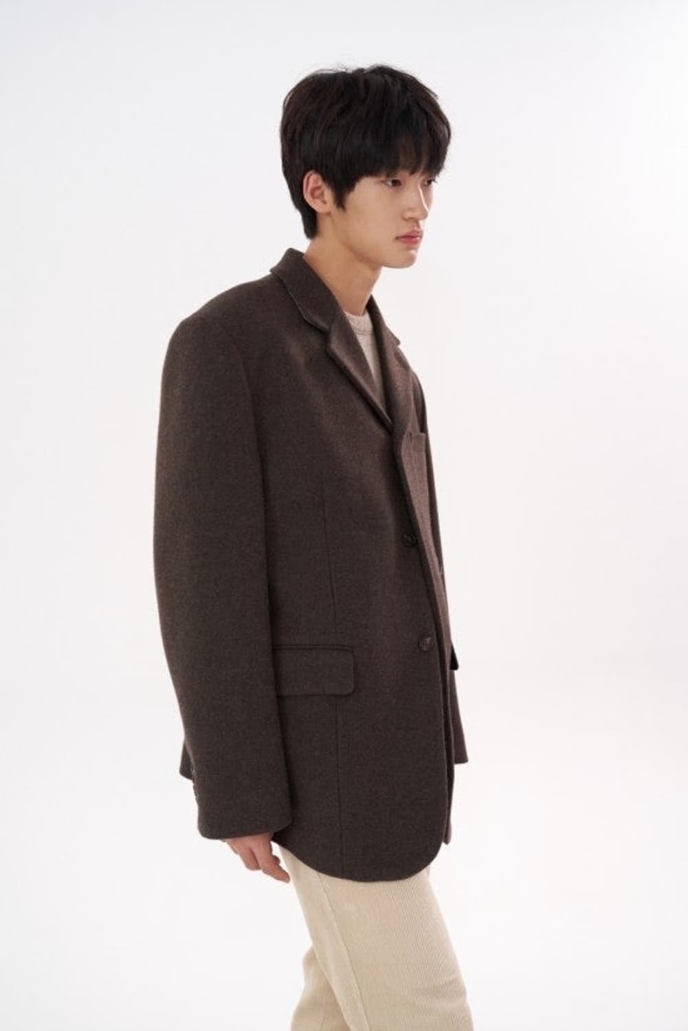 [L] STU office 오버사이즈 블레이져 3버튼 카키 상품이미지2