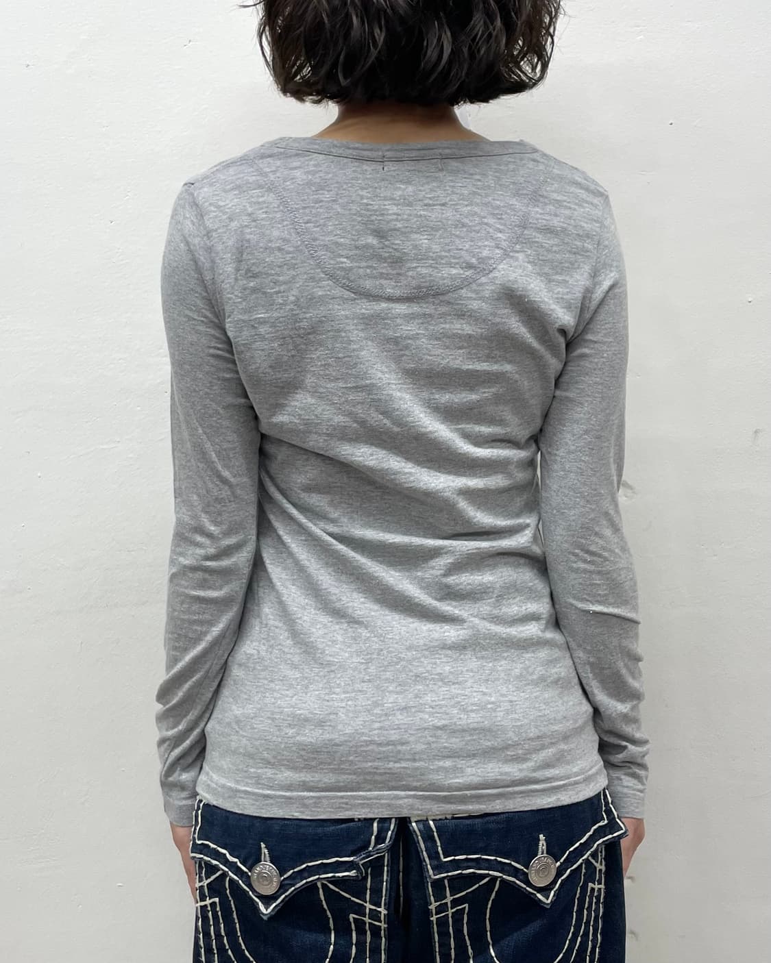 Love Money Bear Smile Gray Long Sleeve 상품이미지3