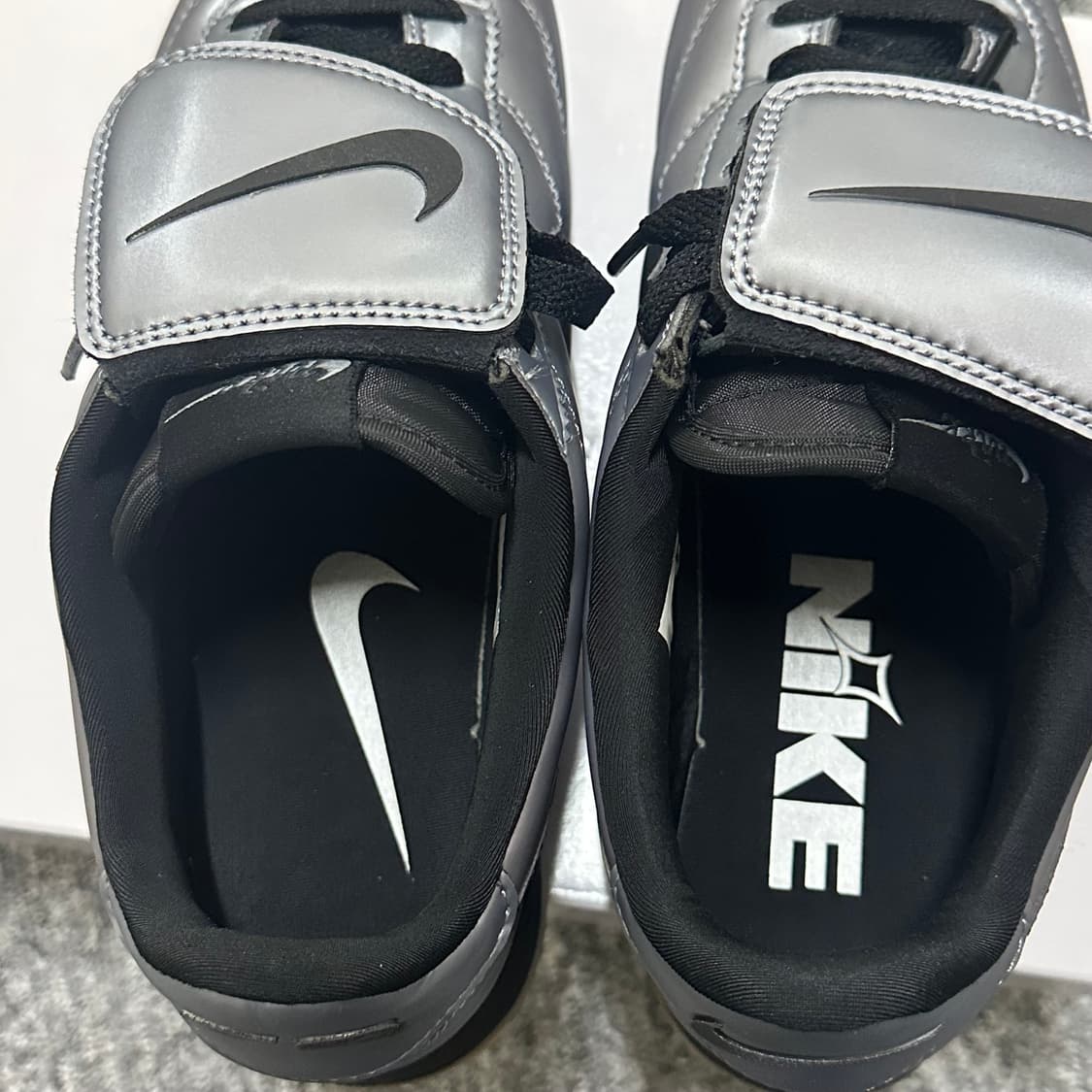 나이키 코르테즈 실버 운동화 레더 SE 메탈릭 쿨 그레이 블랙 235 상품이미지6