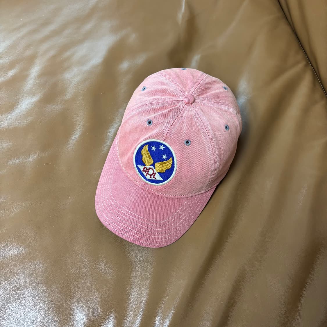 RRL 더블알엘 랄프로렌 폴로 윙로고 6패널 볼캡 모자 워시드 레드 상품이미지5