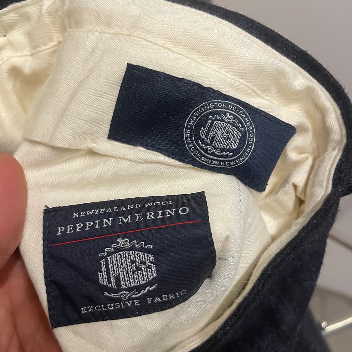 제이프레스 울 체크 스트레이트 롤업 버튼 슬랙스 상품이미지6