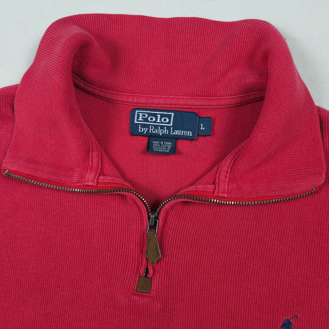 L(100)폴로 랄프로렌 빈티지 코튼반집업니트 소프트핑크 상품이미지4
