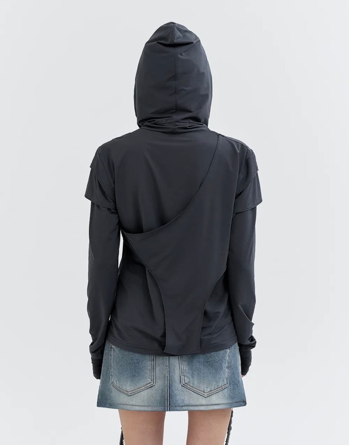 Yeel CUFFS SHIRRING LAYERED HOODED TOP  상품이미지2