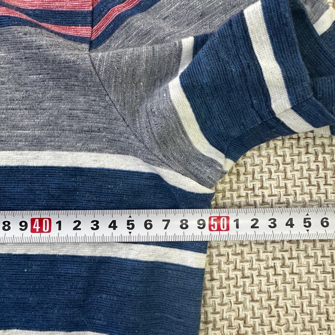 100 헤지스 스트라이프 배색 반팔 0413D 상품이미지5