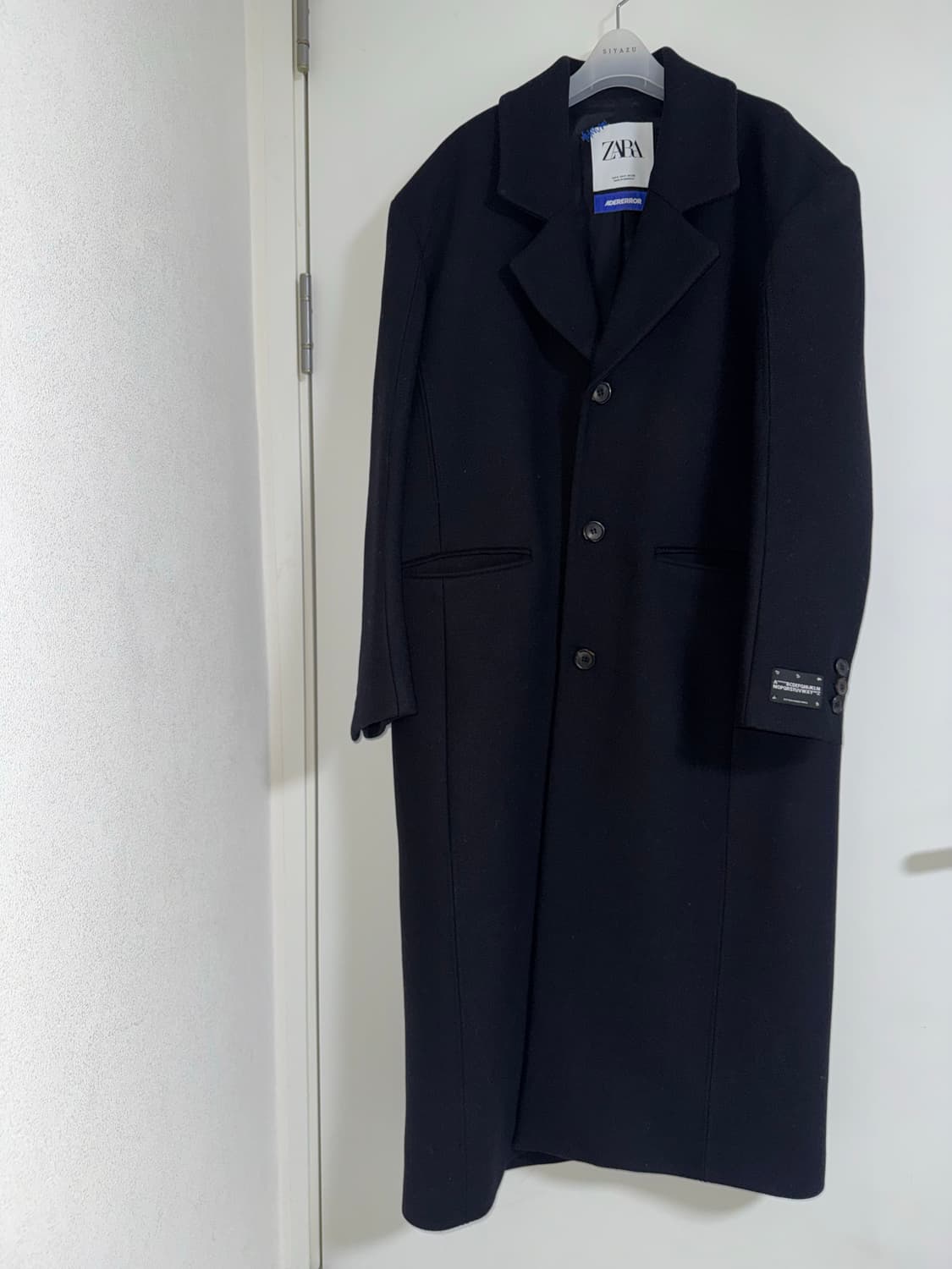 자라 x 아더에러 울 블렌드 오버사이즈 코트 블랙 S 상품이미지3