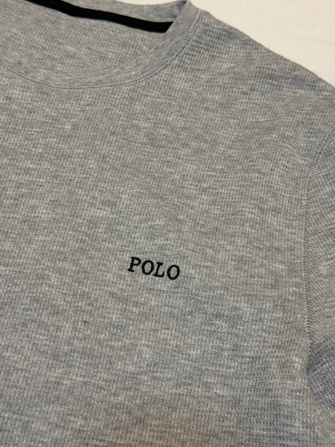 폴로 랄프로렌 바텀로고 와플 써멀 롱슬리브 그레이 상품이미지3