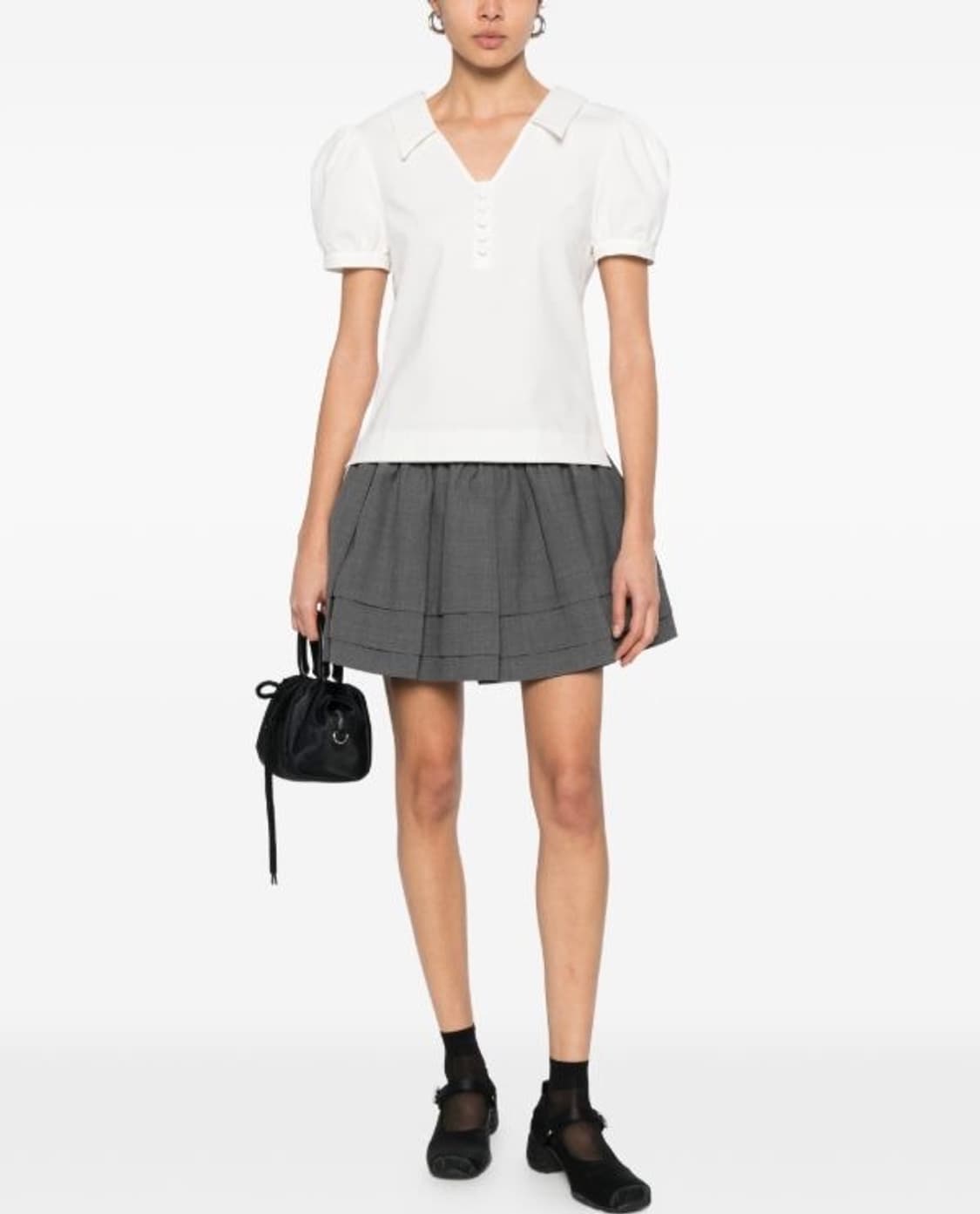 [8,10]슈슈통 퍼프 블라우스/화이트 상품이미지4