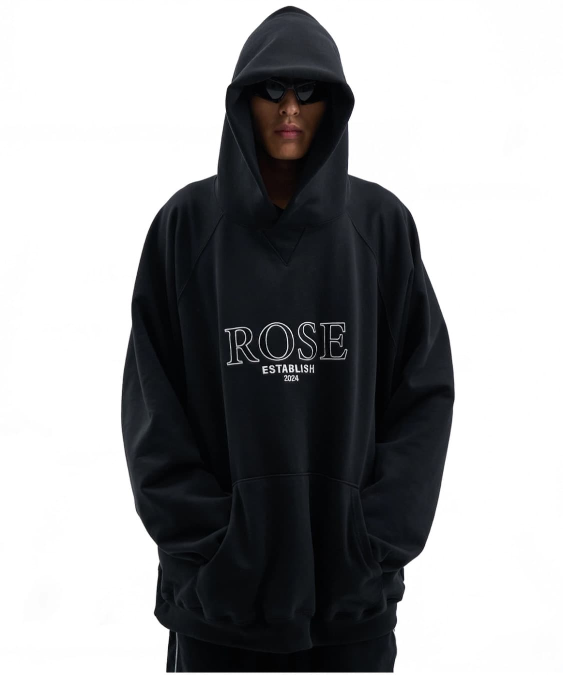 [2] 크랙로즈 후드티 블랙 상품이미지1