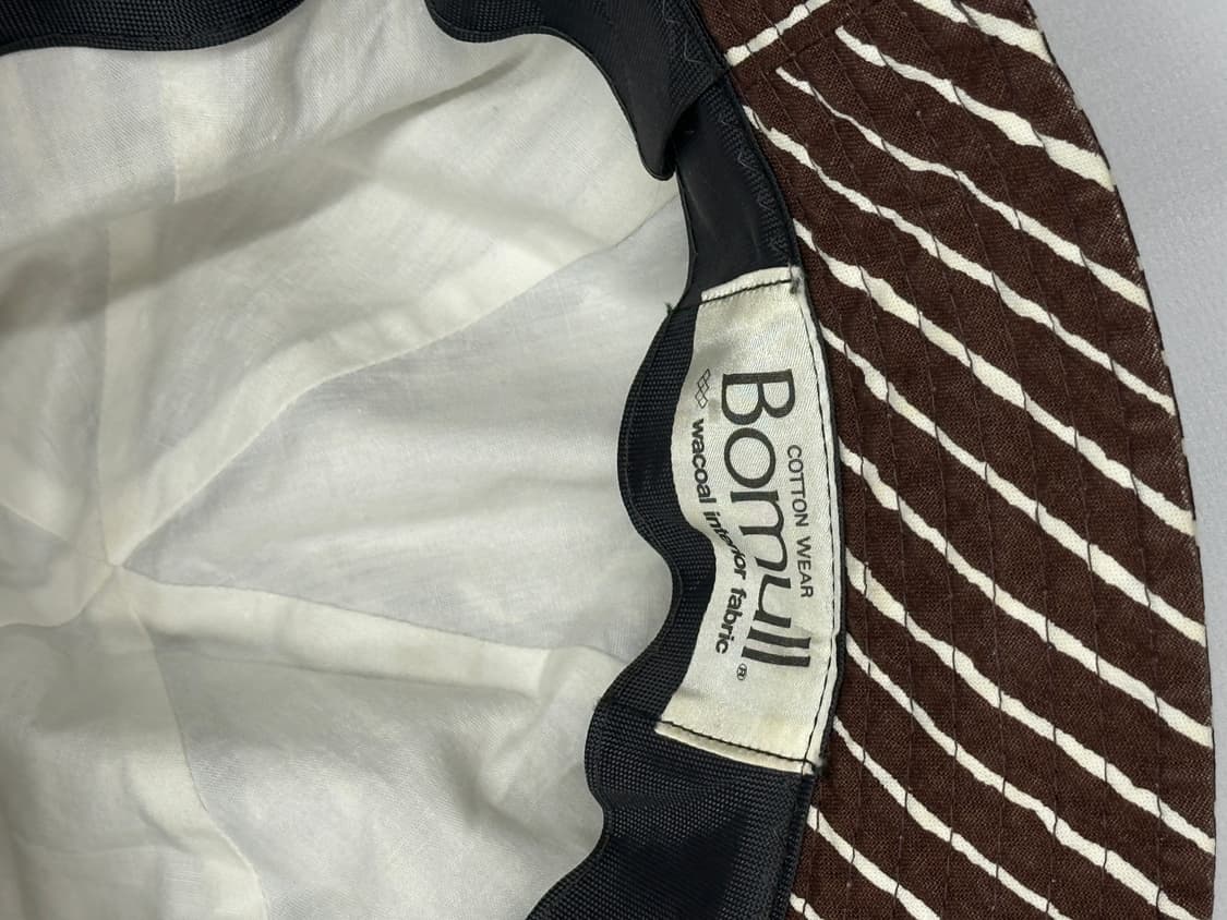 Jpn 스트라이프 브라운 벙거지 Y2K 버킷햇 빈티지모자 상품이미지5