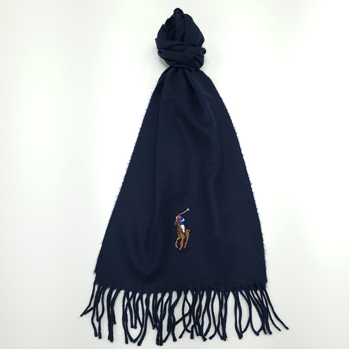 MX261 폴로 랄프로렌 네이비 빅로고 램스울 목도리 머플러 상품이미지1