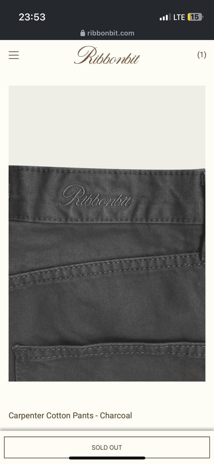 리본빛 카펜터 코튼 퍈츠 차콜 M 상품이미지4