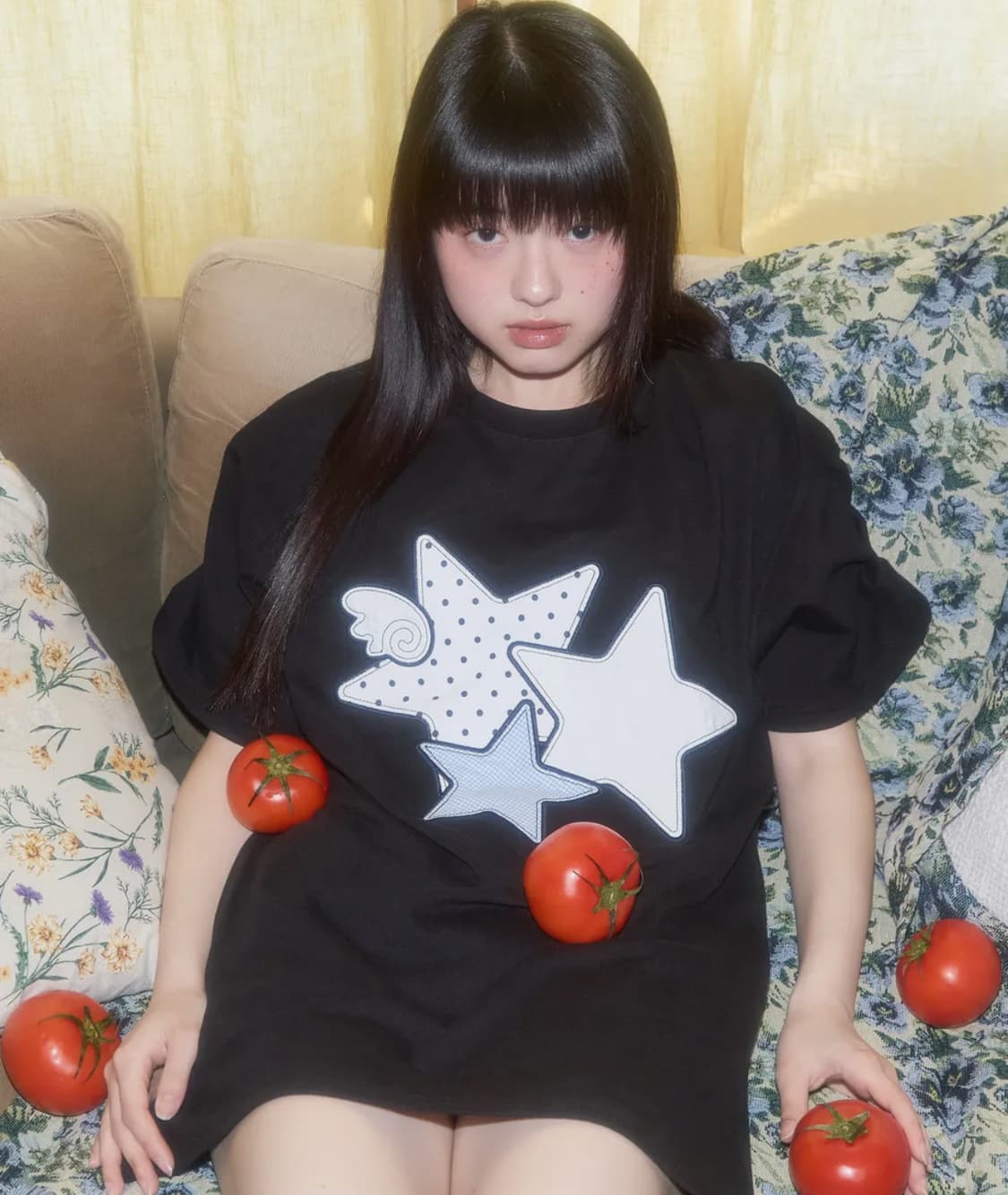 팬시클럽 믹스 스타 엔젤 패치 티 (BLACK) M 상품이미지3