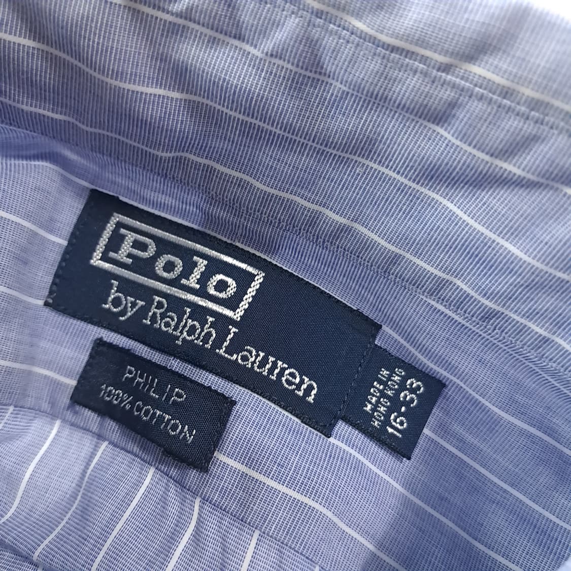CK867 XL 폴로 90s 홍콩판 블루 스트라이프 반팔 셔츠 남방 상품이미지3