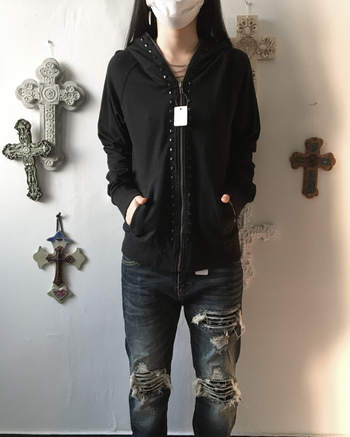 Stud point hood zip up 상품이미지1