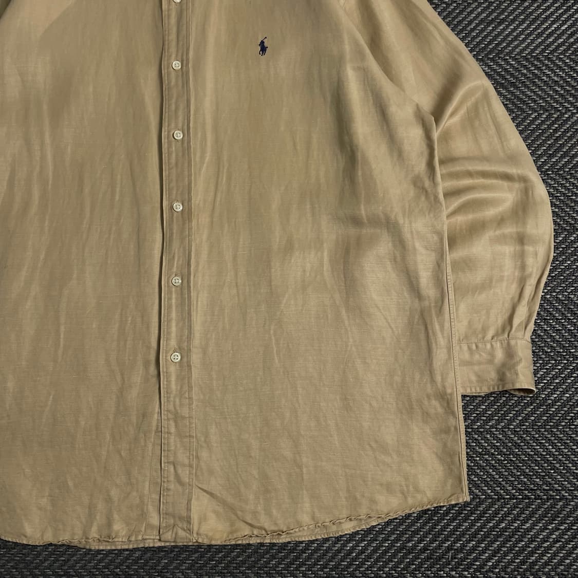 폴로 랄프로렌 포니 로고 실크 혼방 린넨 베이지 셔츠y 3603 상품이미지3