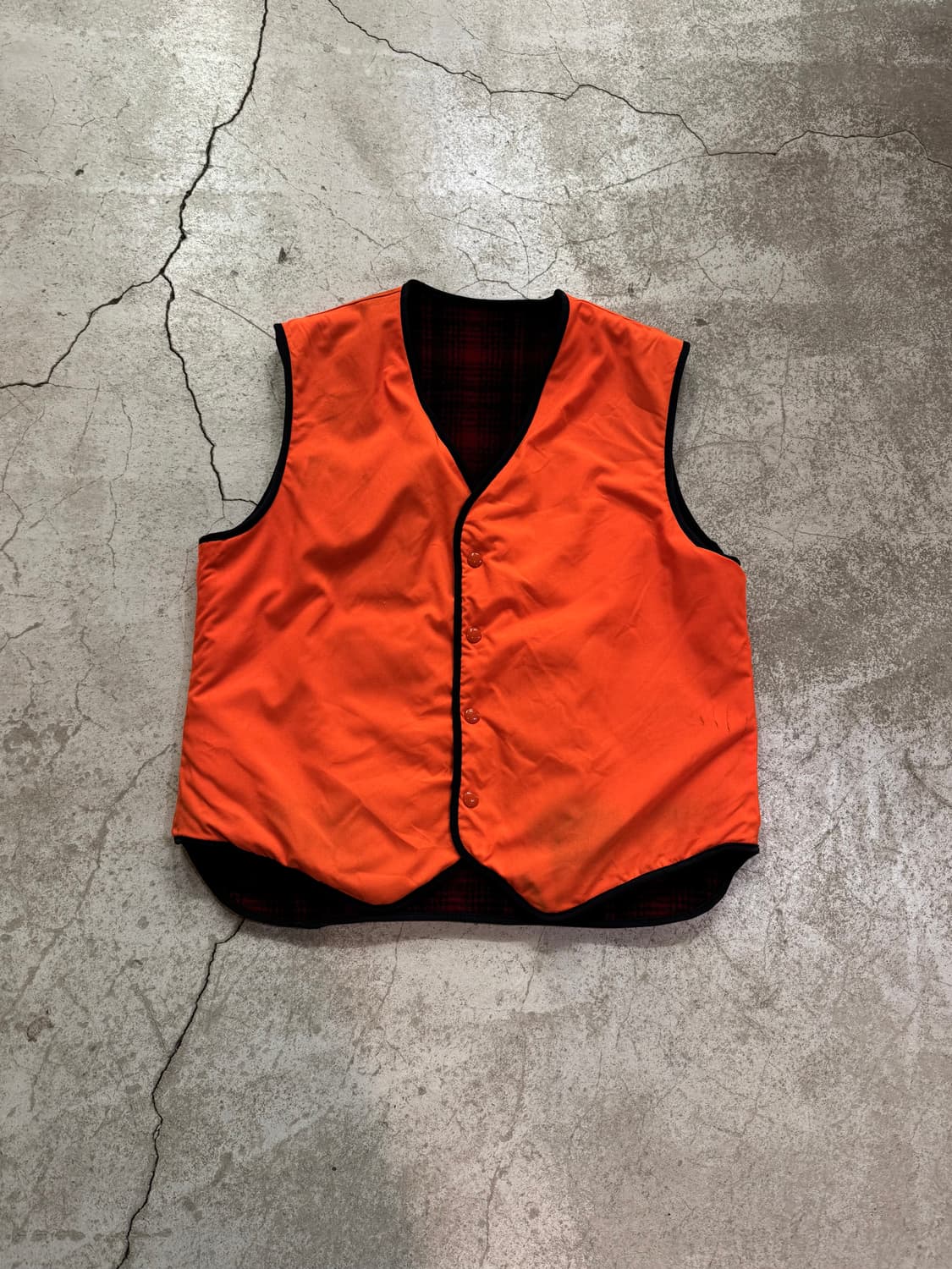 80s 울리치 리버시블 버팔로 체크 울 헌팅베스트 상품이미지5