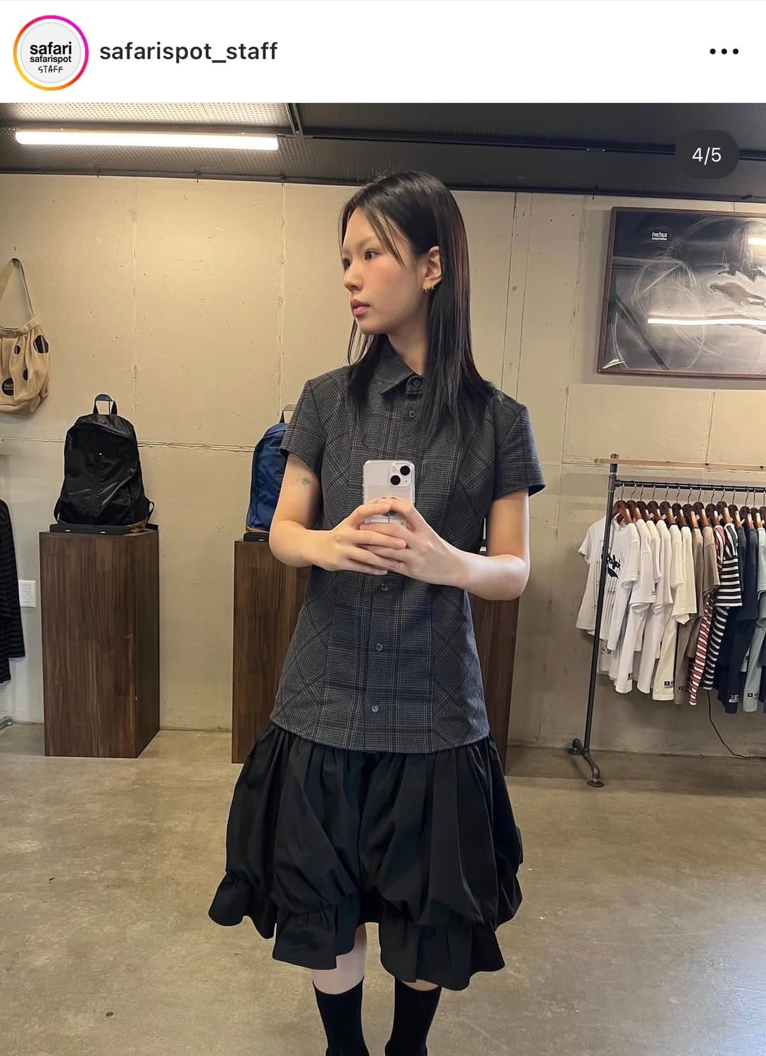 사파리스팟 체크 하프셔츠 상품이미지3