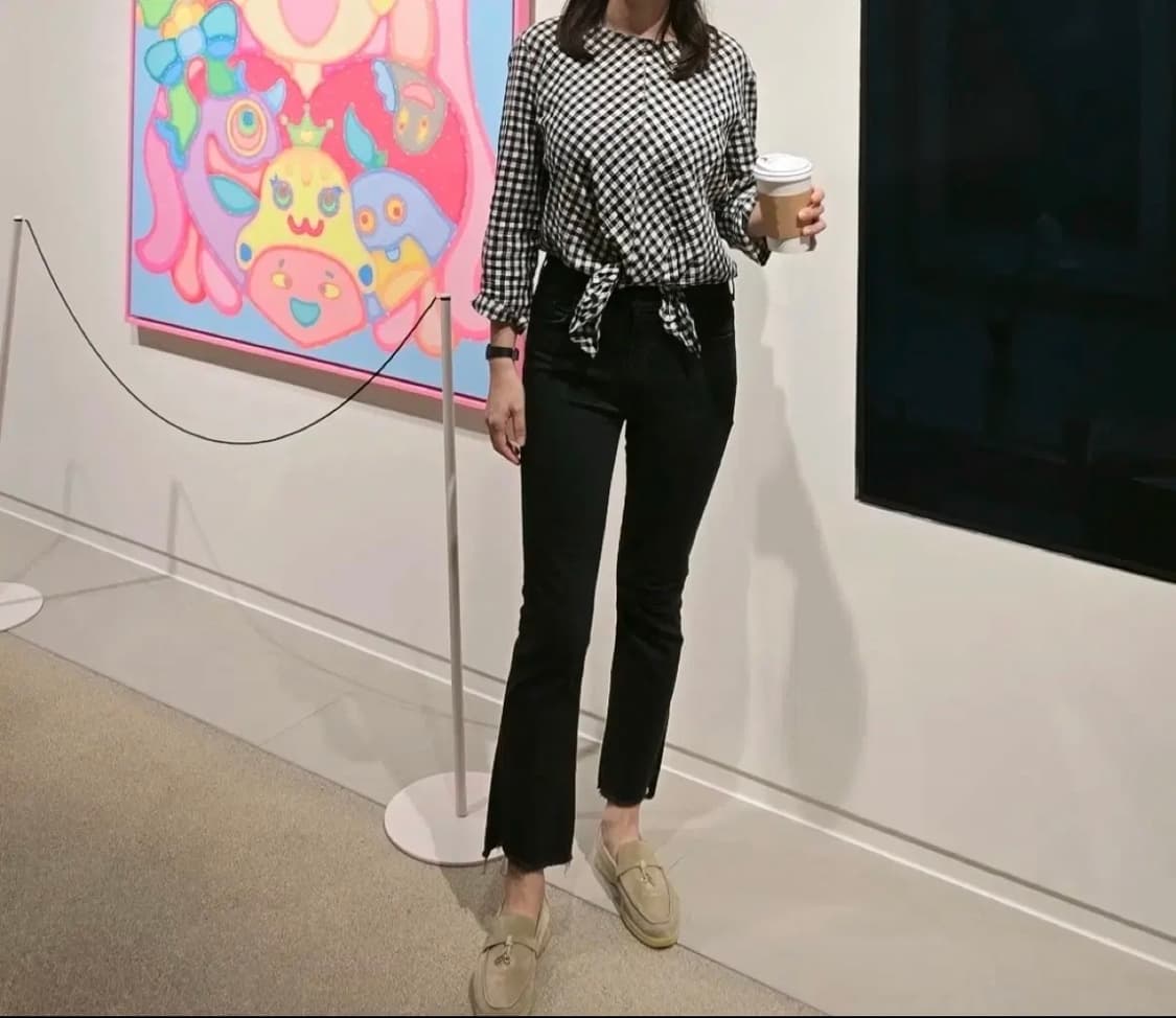 자라깅엄체크블라우스 상품이미지3