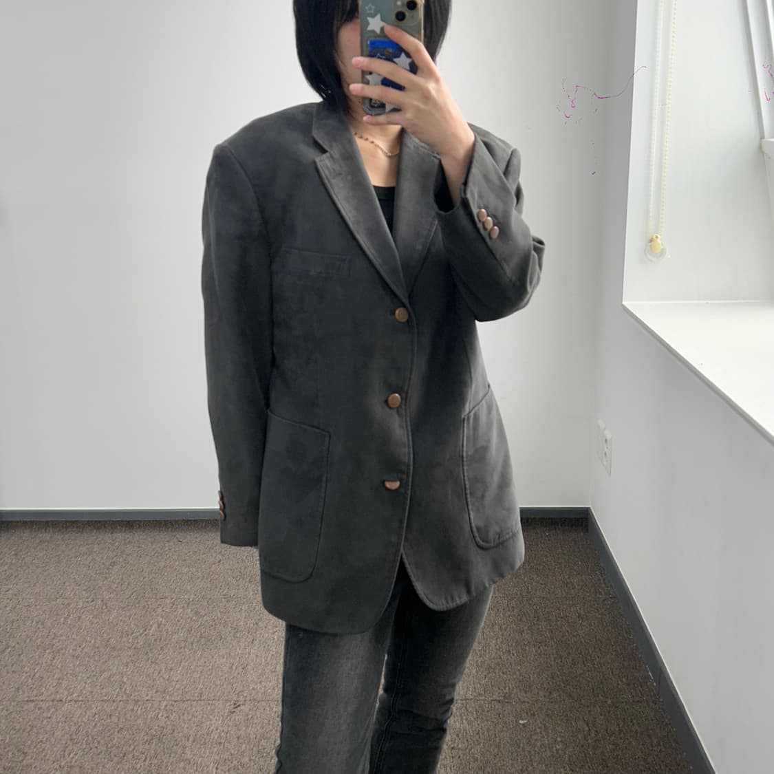 Balenciaga 발렌시아가 차콜 스웨이드 블레이저 상품이미지2