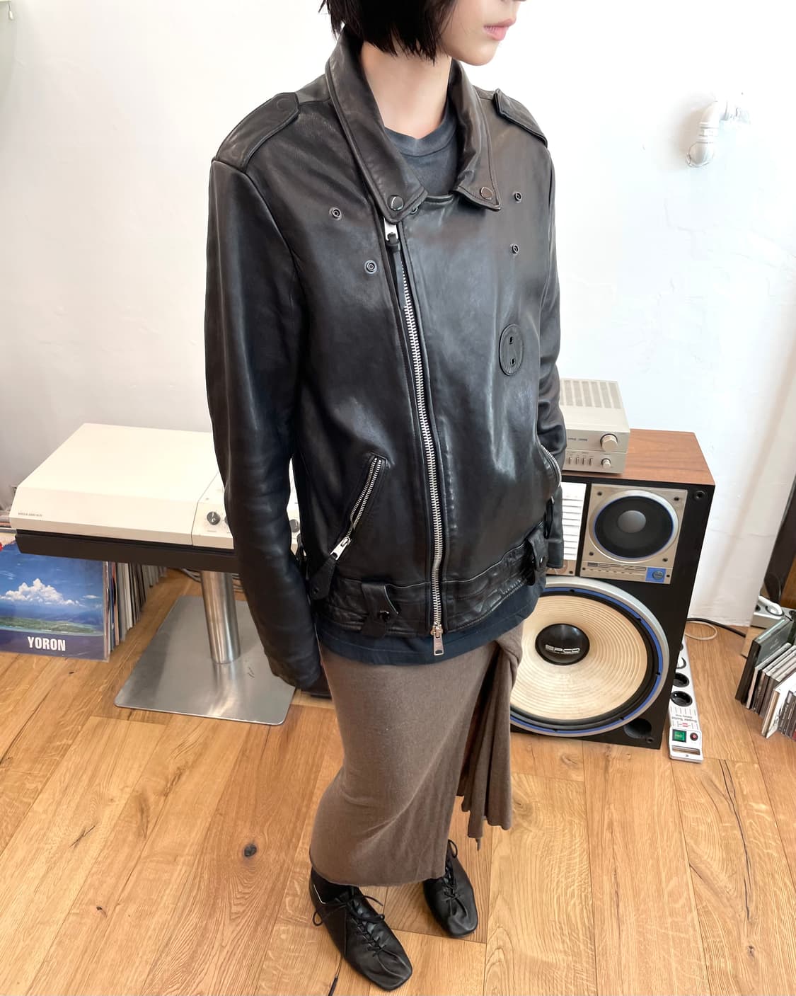 [L] 올세인츠 레더 모터사이클 자켓 상품이미지2
