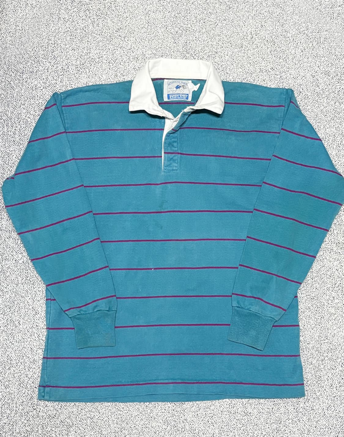 90s LAND'S END 빈티지 스트라이프 럭비 셔츠 상품이미지1
