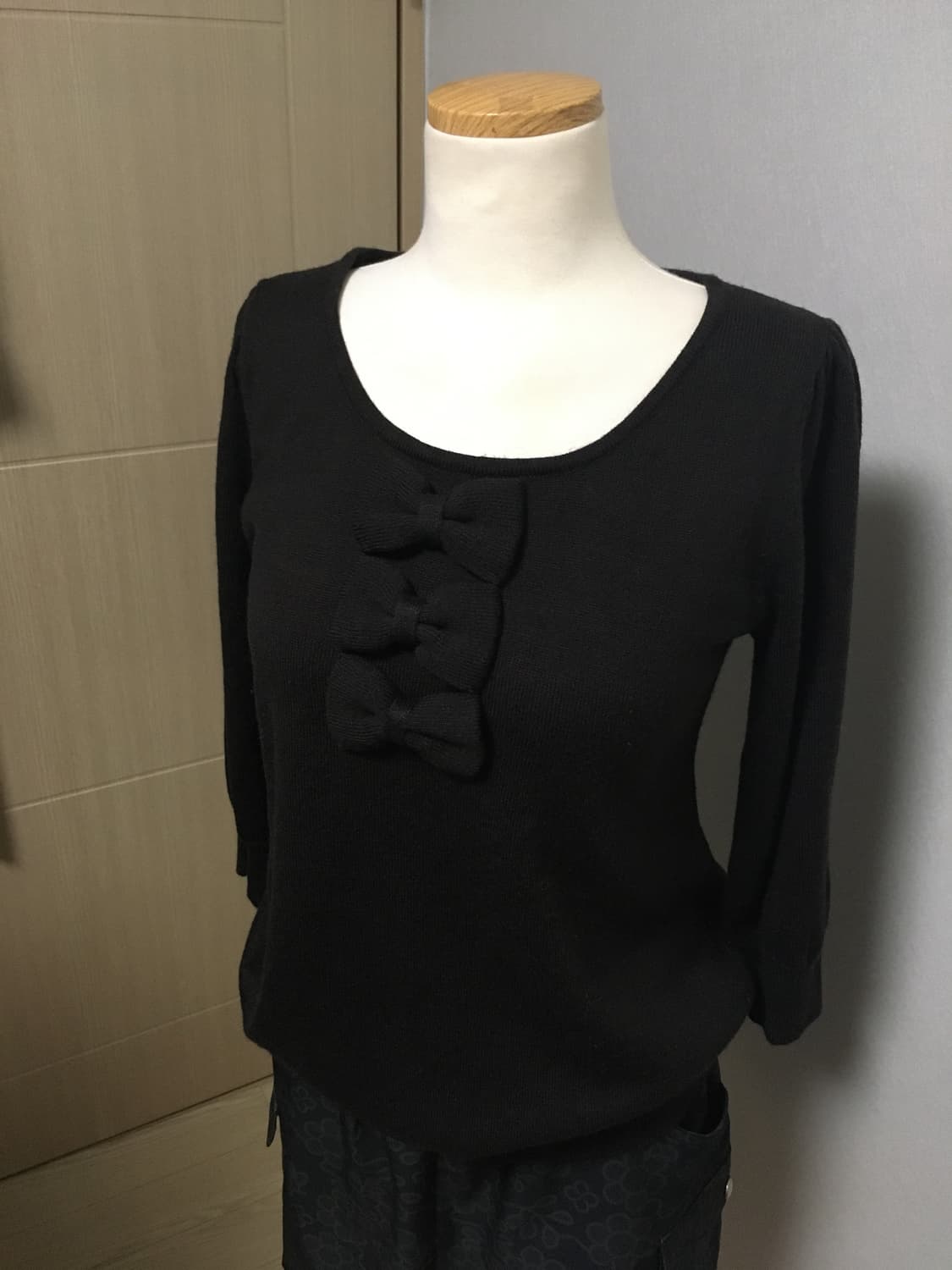 일본빈티지 리본 다크브라운 니트 꼼데 코스 미니멀 상품이미지4