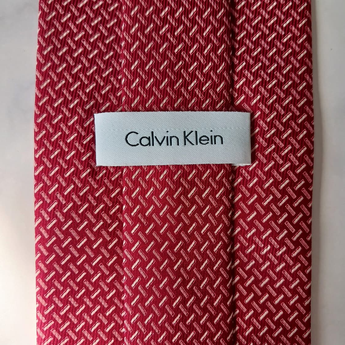 캘빈클라인 실크 레드 패턴 넥타이 10cm A+~A등급 E917 상품이미지8