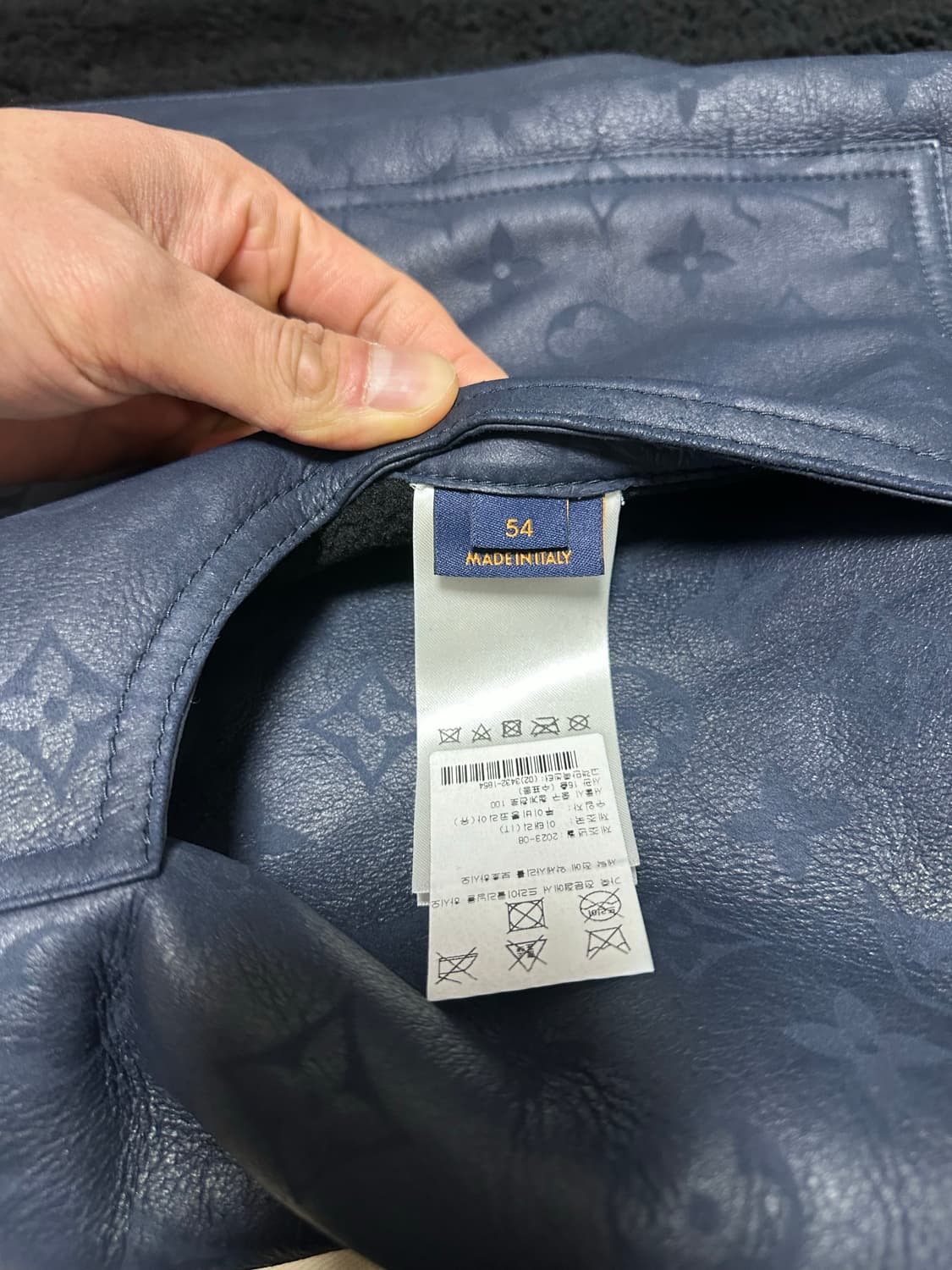 [54,XL] 루이비통 시어링 자켓 네이비 상품이미지3