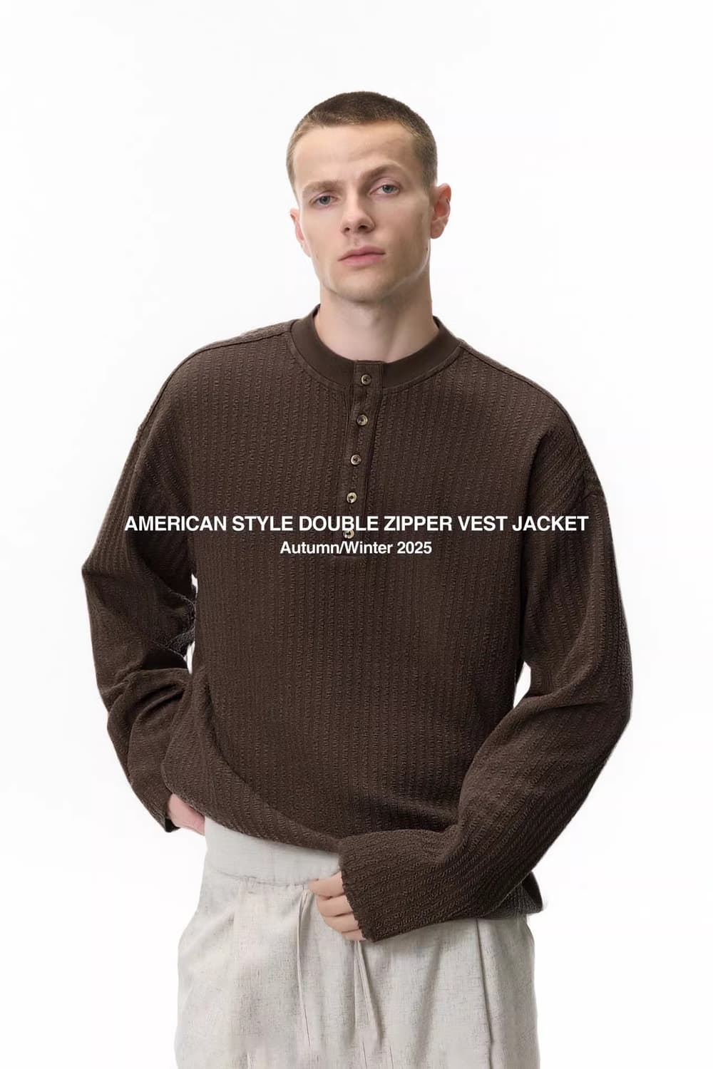 ️️️♦️ Wrinkle pleats / 링클 플리츠 헨리넥 긴팔 티셔츠 상품이미지4