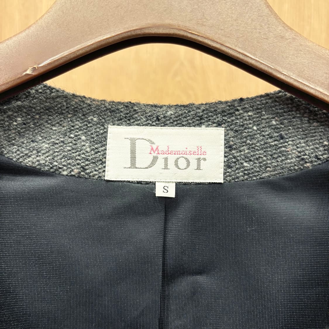 크리스찬 디올 노카라 멜란지 트위드 자켓 사이드 슬릿 포켓 디테일 차콜 상품이미지6