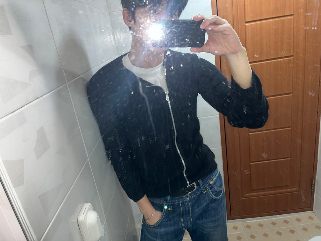 아르마니 익스체인지 사선 니트 집업 자켓 다크웨어 상품이미지1