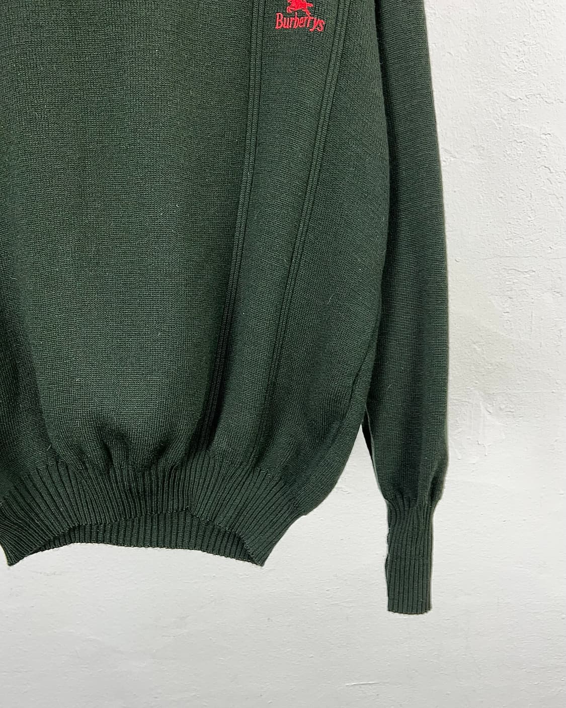 버버리 카키 그린 코만도 패치 퓨어 울 니트 스웨터 상품이미지5