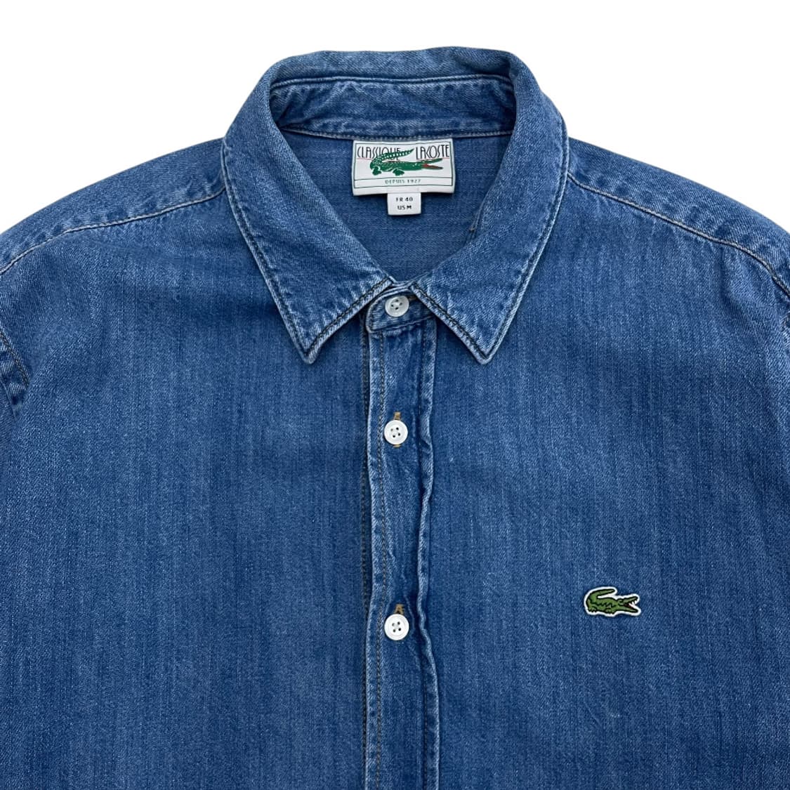 라코스테 미니로고 데님 셔츠 40 상품이미지4