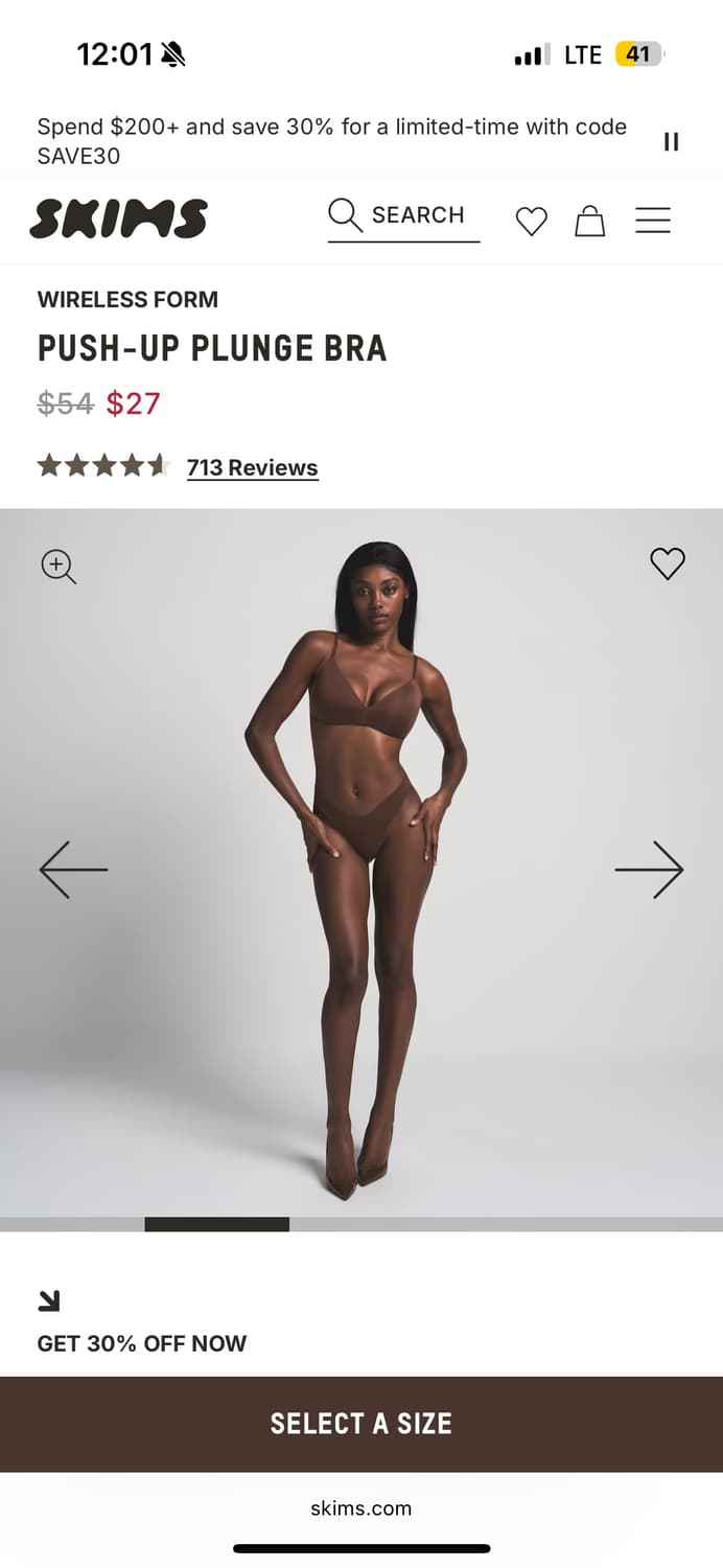 스킴스 PUSH-UP PLUNGE BRA 30c(65c) 상품이미지2