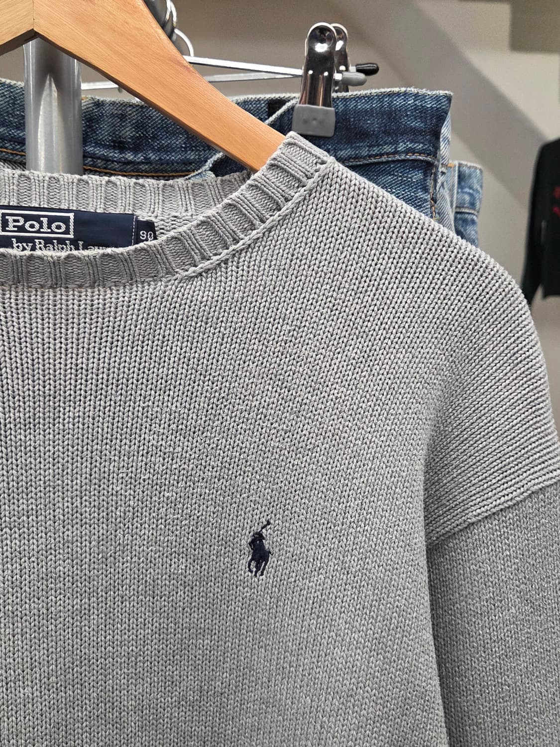 PRL 폴로 랄프로렌 그레이 코튼 니트 상품이미지6