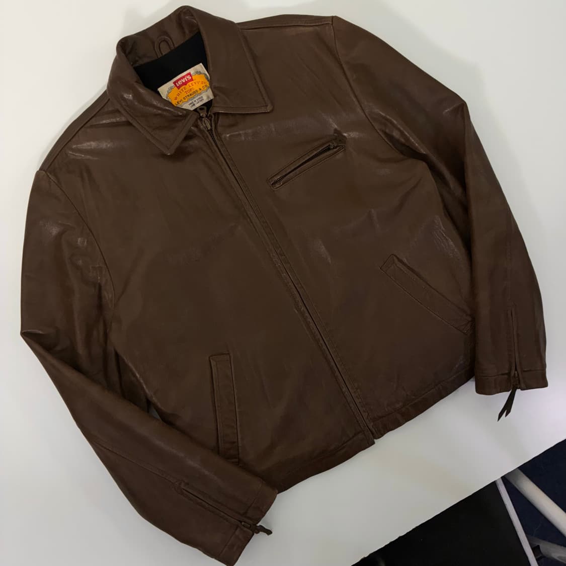 Levi's  리바이스 90,s 램스킨 바이커 레더자켓 상품이미지3