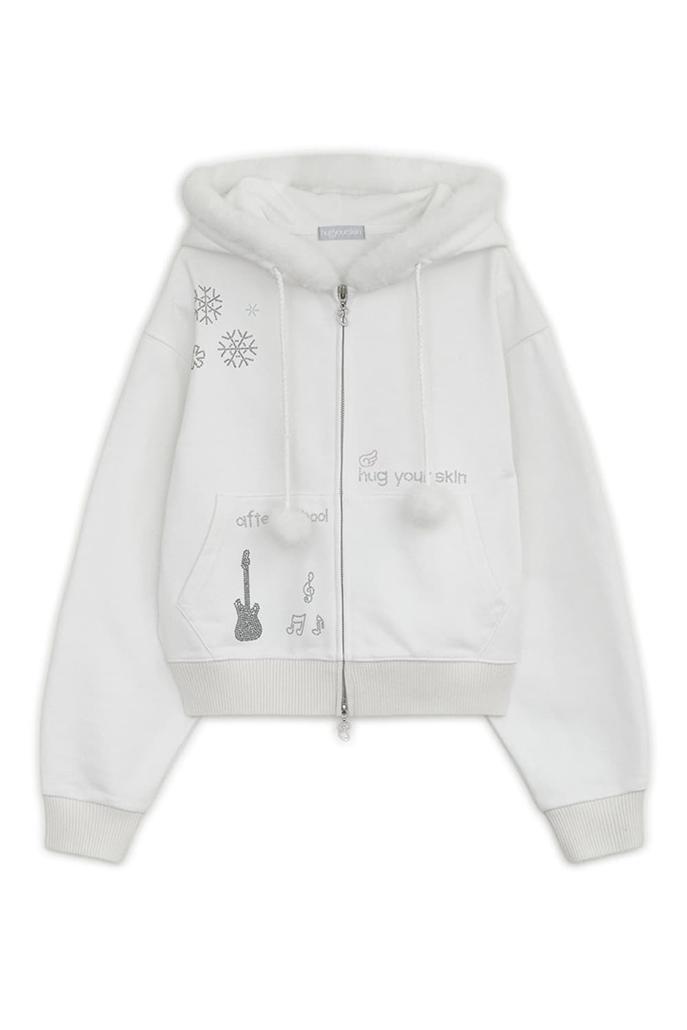 최예나착용 허그유어스킨 핫픽스 퍼 후드집업 상품이미지1