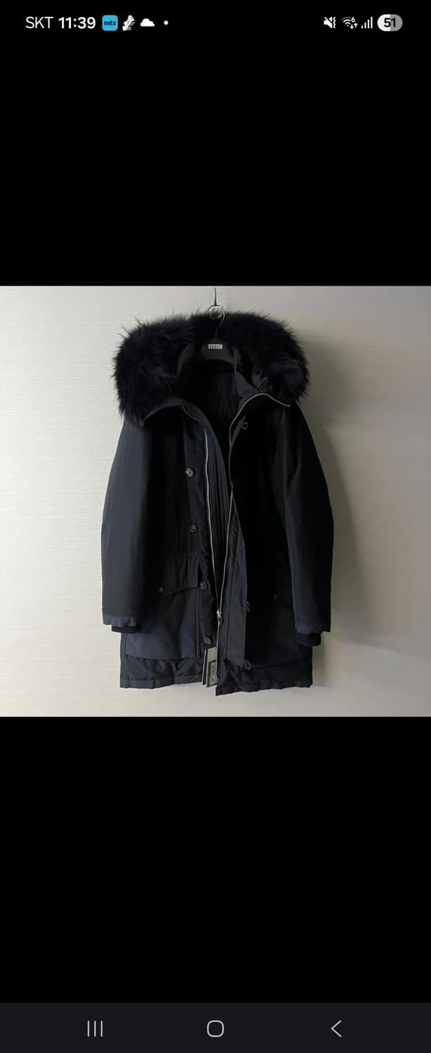 시스템옴므 남성 후드블랙퍼 패딩 100 상품이미지1