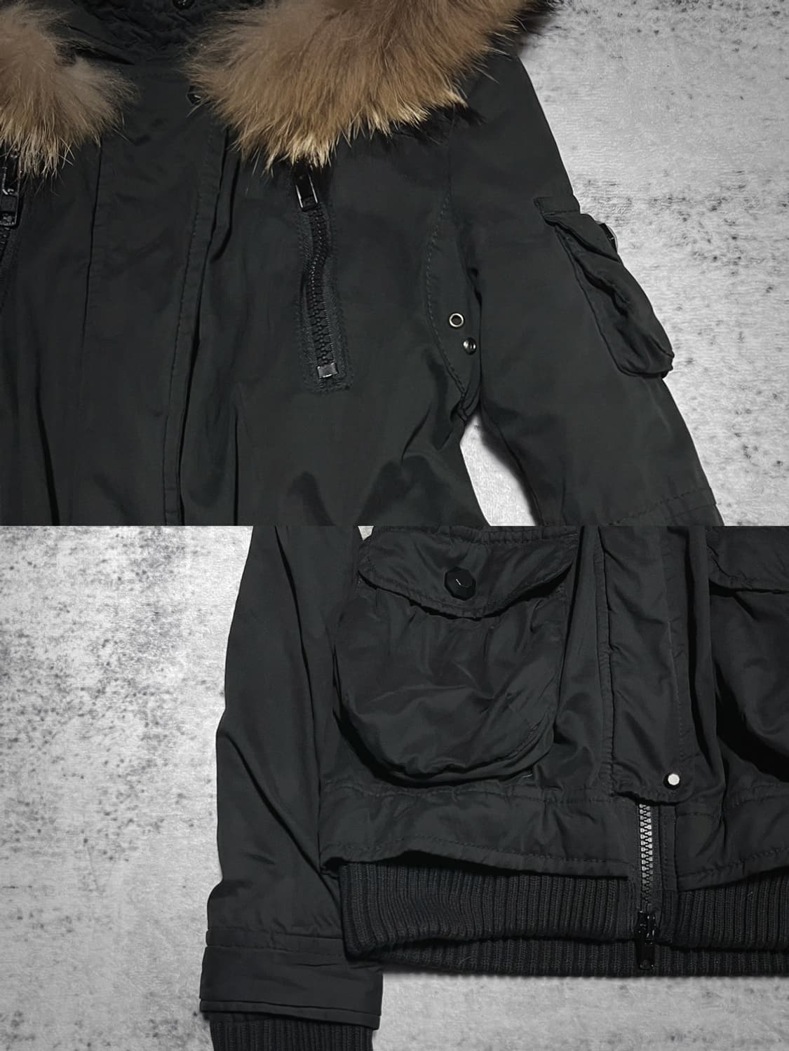 (sly) matte black fur hood jacket  상품이미지2