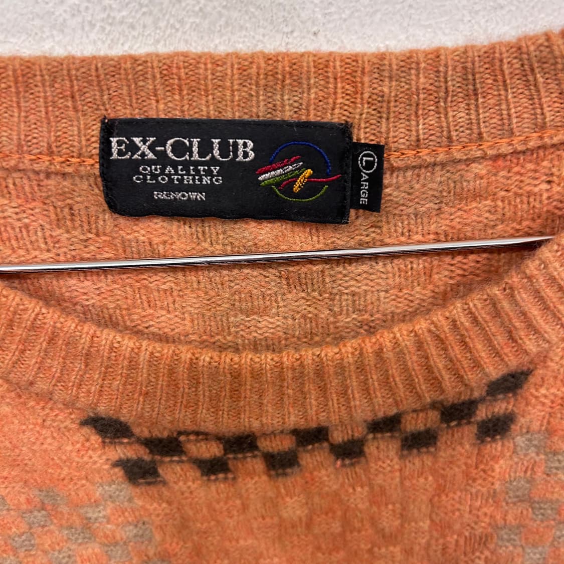 엑스 클럽 재팬빈티지 울 패턴 라운드 니트 상품이미지3