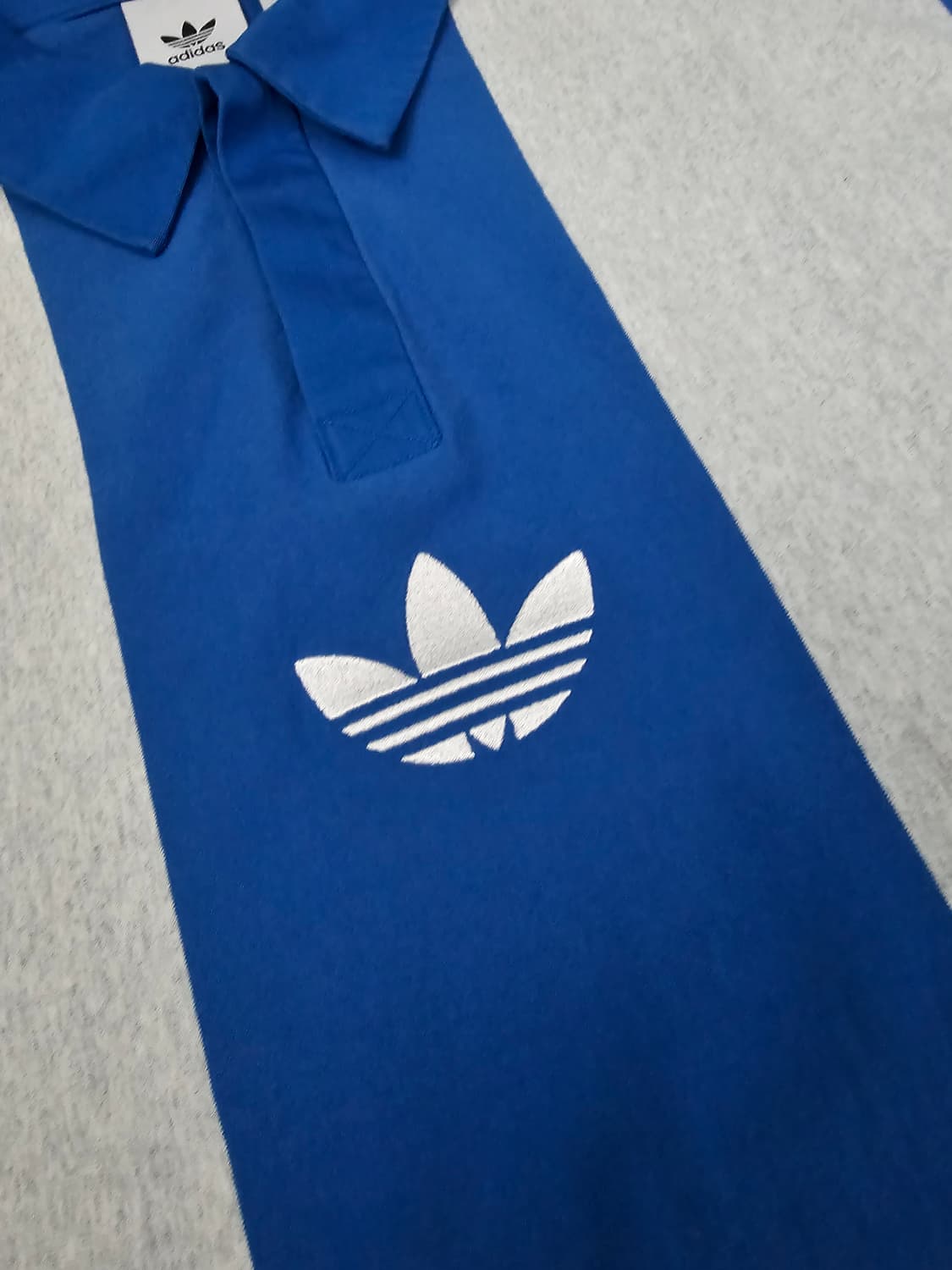 정품/2xl) 아디다스 블루 그레이 럭비티 카라티 스트라이프 상품이미지2