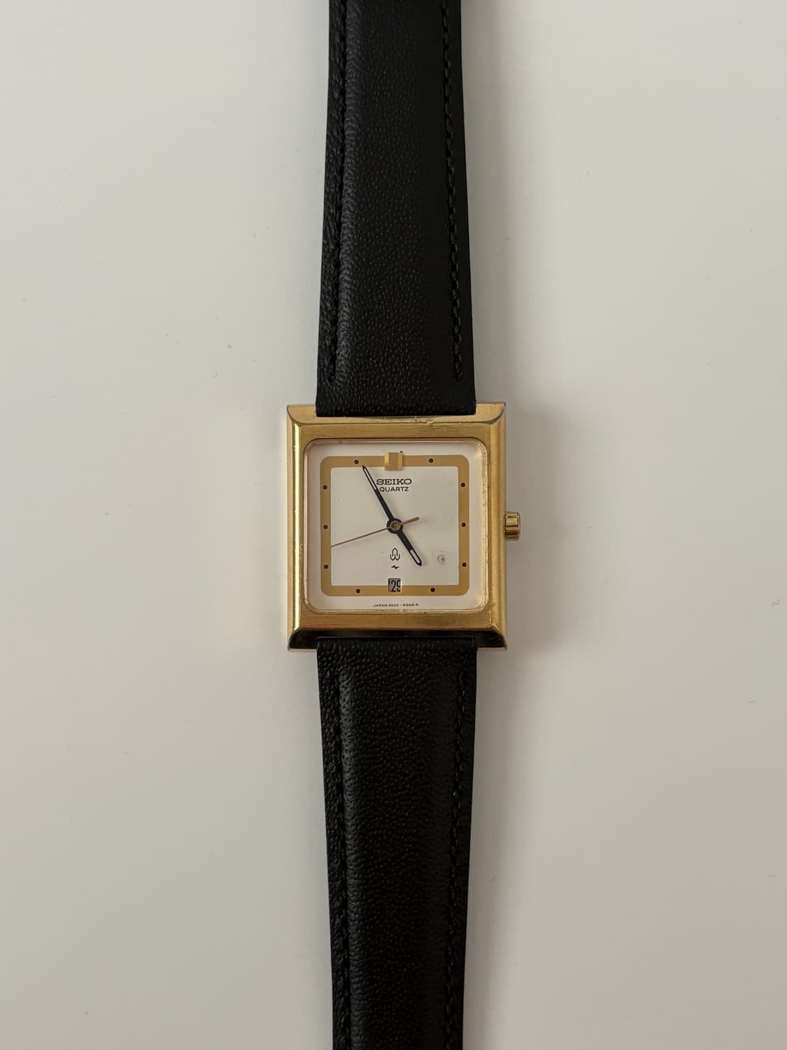 80s white dial gold mini tank quartz 상품이미지3