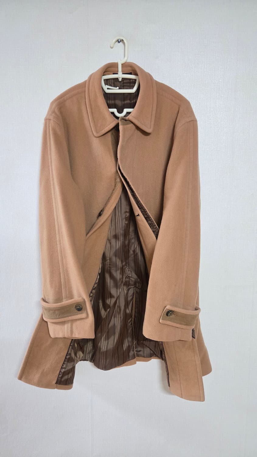 ZIOZIA 남성 베이지 모직 코트, 겨울 코트. 상품이미지3