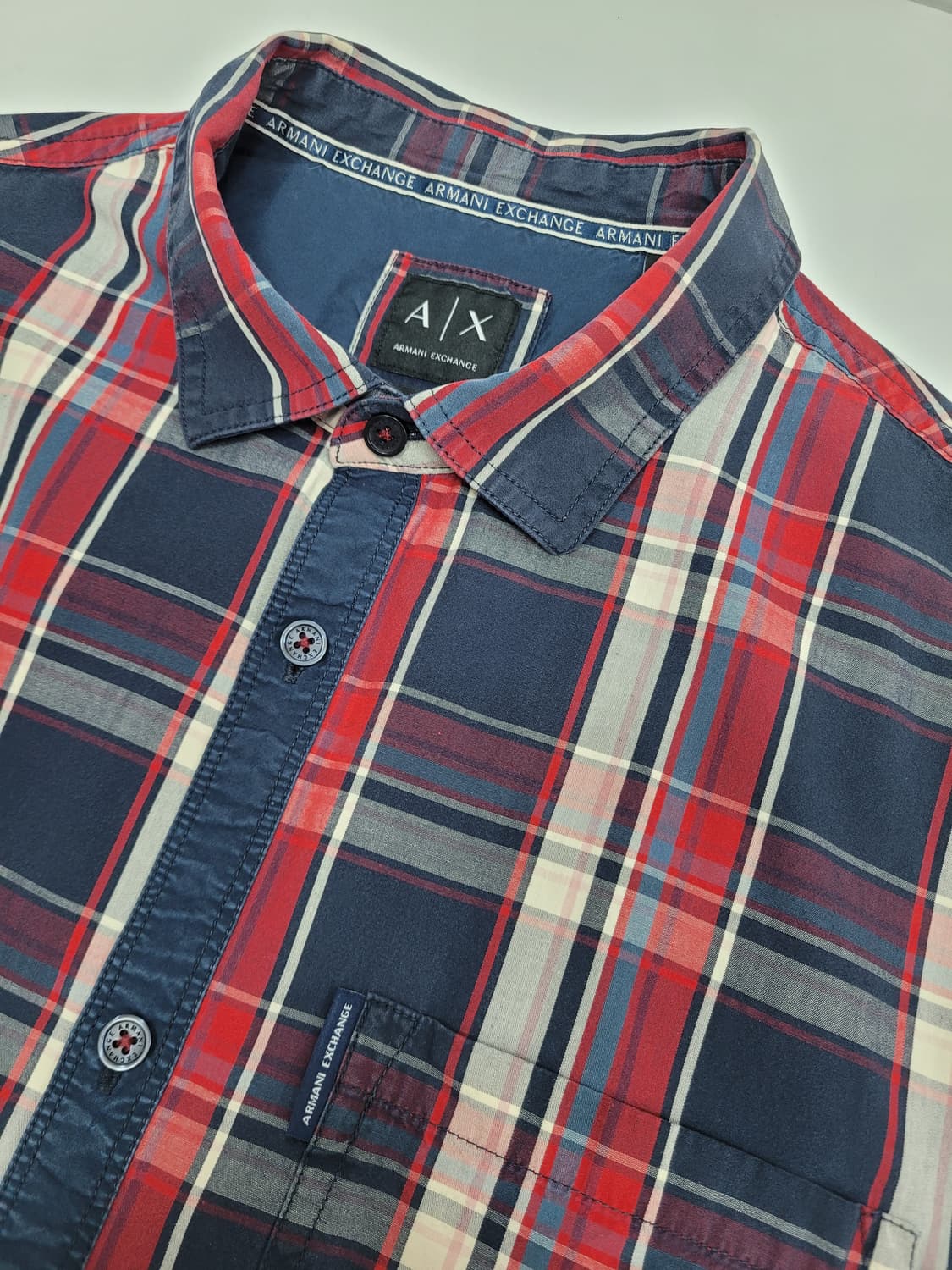 ARMANI 아르마니 익스체인지 코튼 체크 셔츠 / 남 L 멀티컬러
 상품이미지3