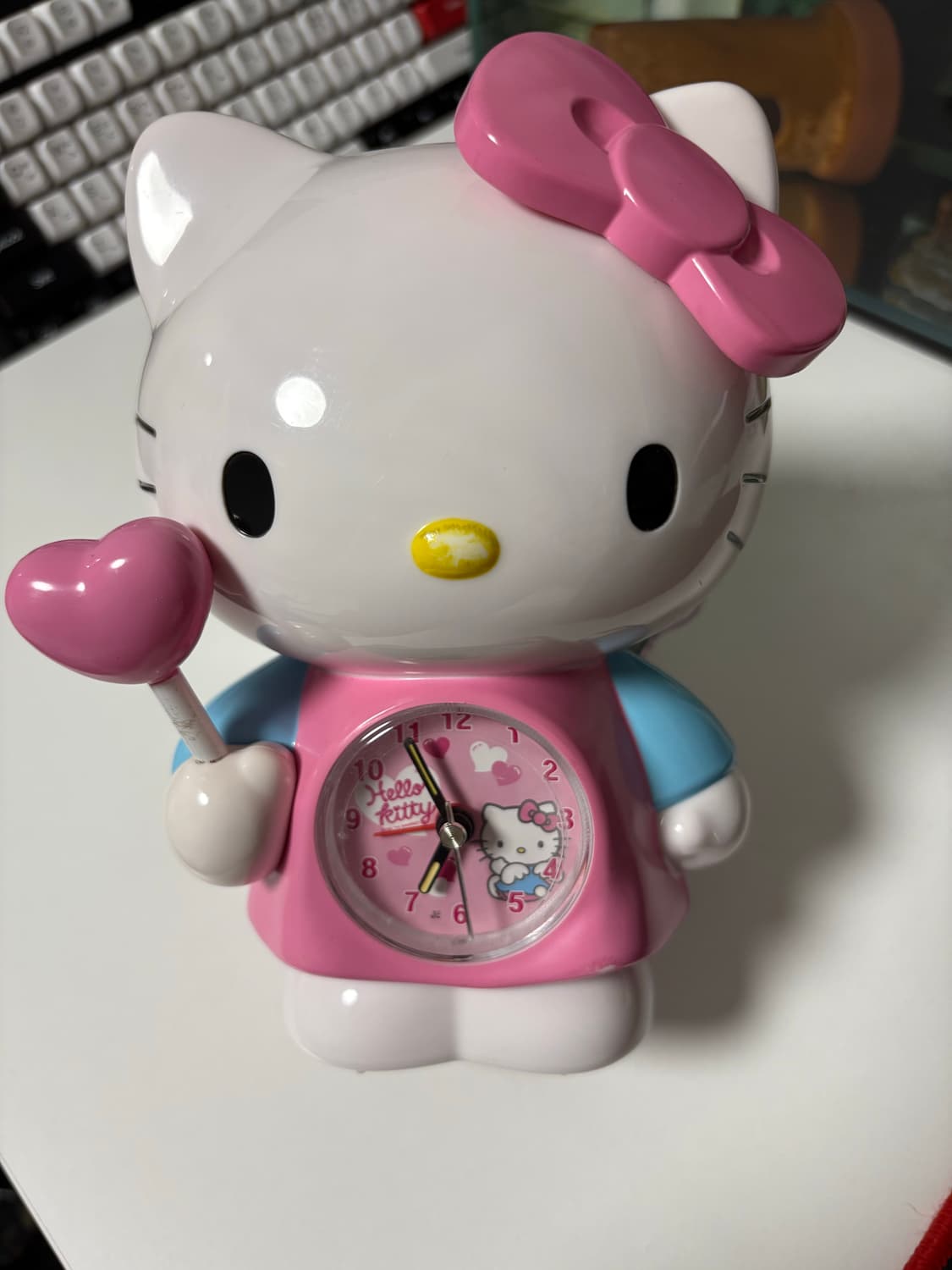 고전) 헬로키티 탁상시계 핑크 상품이미지6