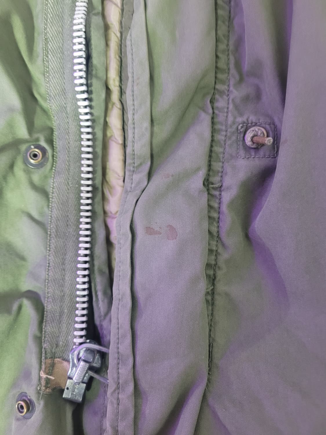 미군 오리지널 m65 피쉬테일 1세대 은지퍼 개파카 알파 인더스트리 xs 상품이미지6