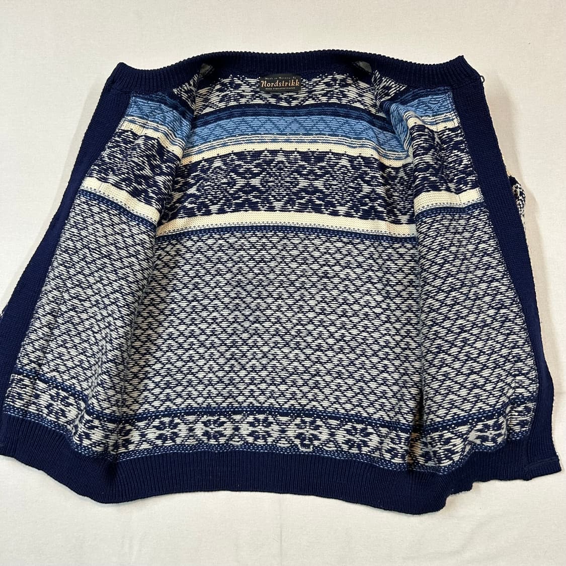 M) Nordstrikk 노르딕 패턴 앤틱 울 가디건 상품이미지5