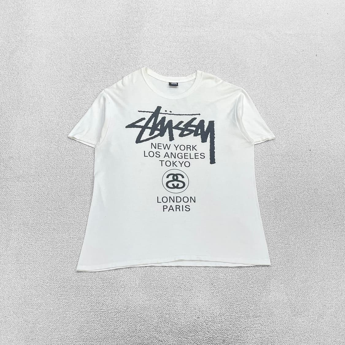 스투시 Stussy 월드투어 반팔 티셔츠 화이트 상품이미지1
