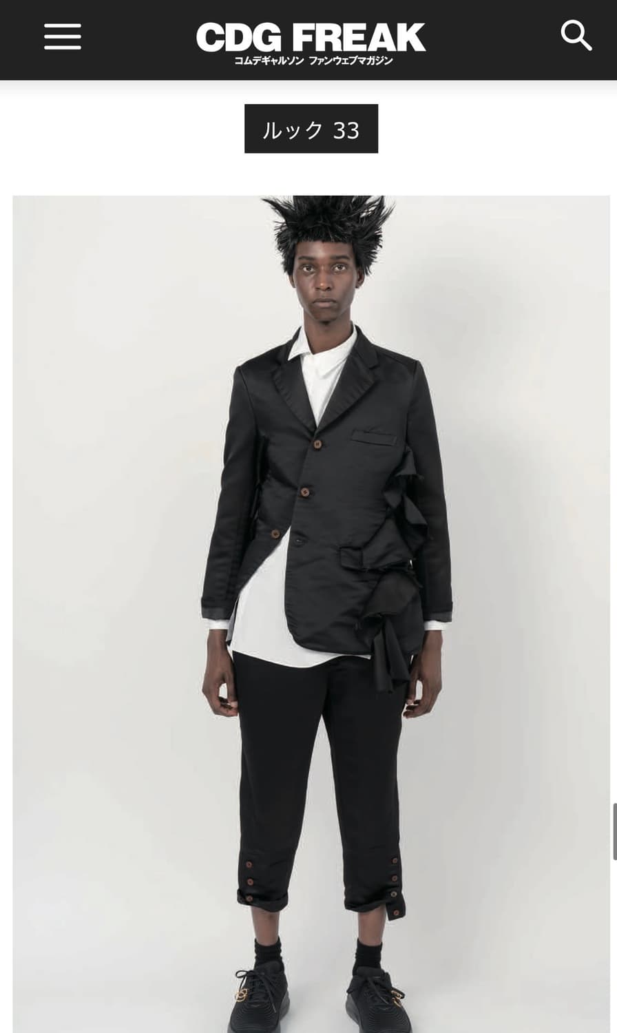 (네고가능)블랙 꼼데가르송 24ss 세틴 비대칭 재킷 (블랙 L) 상품이미지2